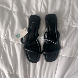 Black Strap Sandals Never Worn